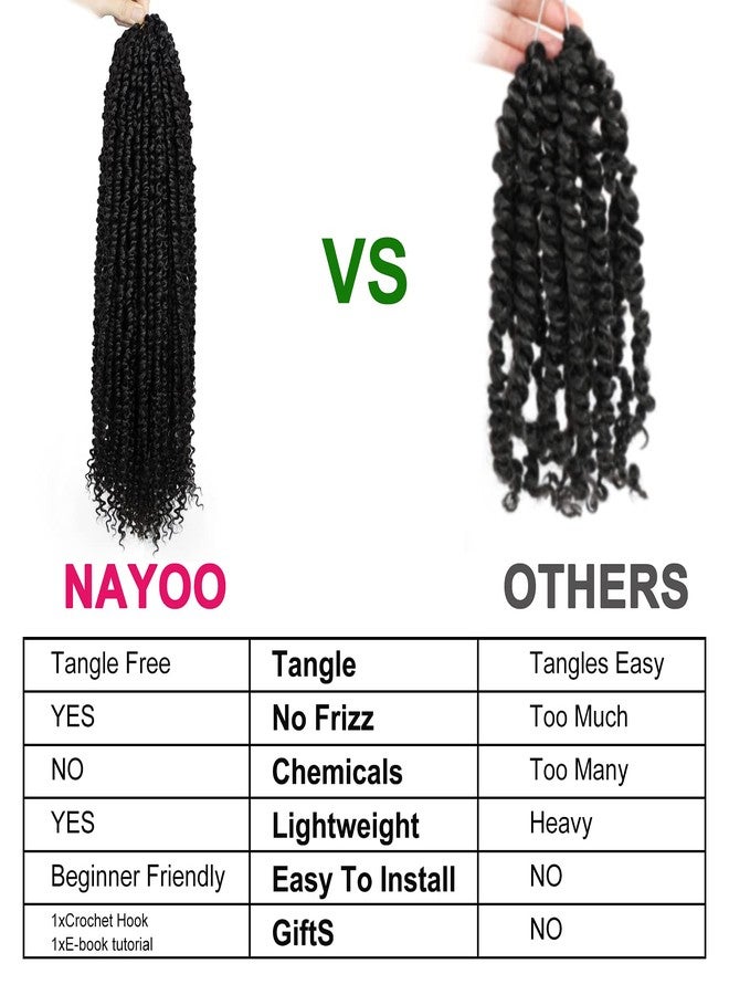 NAYOO Passion Twist Hair - 8 Packs 20 Inch Passion Twist Crochet Hair For Women, Crochet Pretwisted Curly Hair Passion Twists Synthetic Braiding Hair Extensions (20 Inch 8 Packs, 1B) - Image 5